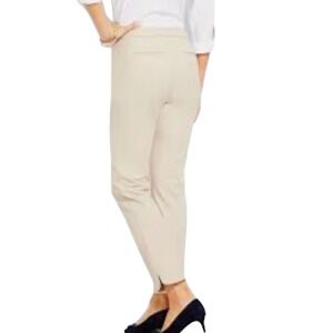 Talbots Chatham Ankle Pant Cream Off White Side Zip Stretch Trousers Womens 10
